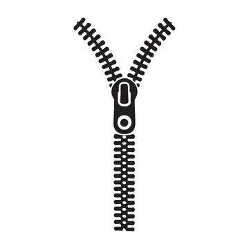 recommend clip art: Open Zipper Silhouette Illustration for Fashion Design