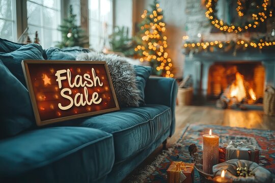 Cozy Home Flash Sale Notification in Winter Setting - Powered by Adobe