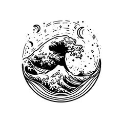 Unique Minimal Style Upper Arm Tattoo Vector Illustration Featuring Clean Lines and Modern Artistic Design"