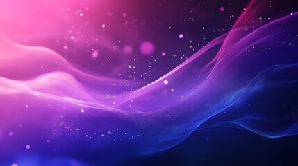 Obraz premium Abstract Purple and Blue Wave with Glowing Particles