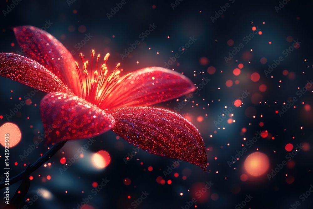 Aufkleber a close-up shot of a flower on a blurry background, suitable for use in designs and illustrations wh