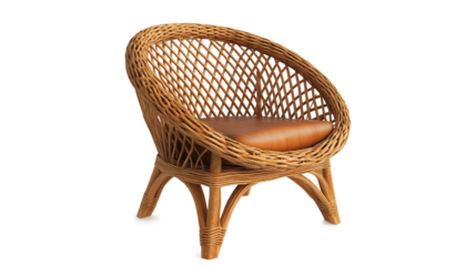 Rattan modern chair isolated on a white background
