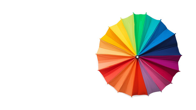 Rainbow colors umbrella isolated on a white background