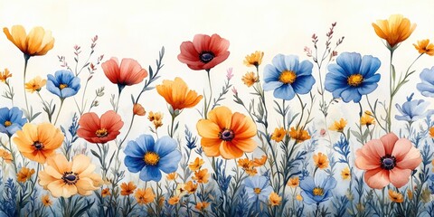 Naklejka premium A vibrant bouquet of colorful flowers against a crisp white background