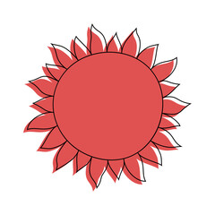 Sun Drawing on White Background