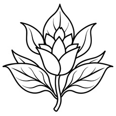 set of black and white flowers