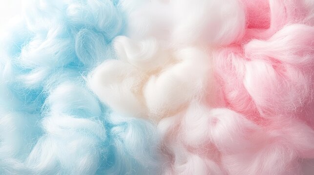 soft pastel hues of fluffy cotton candy creating a dreamy, whimsical background, evoking nostalgia and sweetness, perfect for a playful design