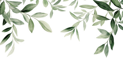 Naklejka premium Olive branch plant herbs leaf isolated on white background