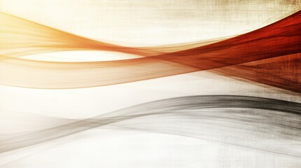 Abstract flowing lines in shades of red, orange, and gray on textured white background.