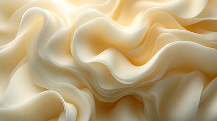 Abstract Cream Colored Swirling Fabric Drapes