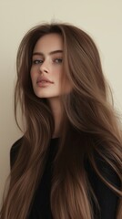 Naklejka premium Elegant beauty portrait of woman with luxurious long hair