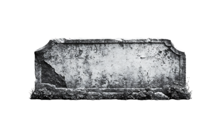 Black and white stone on transparent background.