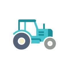 Obraz premium Vector agricultural tractor flat icon, vector tractor icon place on the white background Editable file