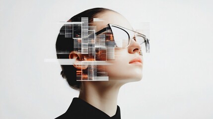 Futuristic Woman with Glasses: A Vision of Digital Innovation