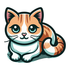 Fototapeta premium An illustration of a cat with a vibrant tail and a vibrant backdrop