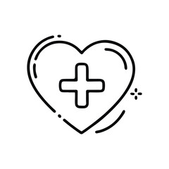 Medical plus icon health and heart or love symbol vector