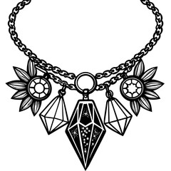 diamond necklace and earrings