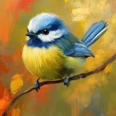 Cute bird in blue