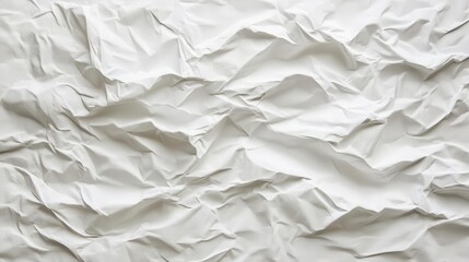 Obraz premium textured white crumpled paper poster isolated on a blank background, showcasing intricate folds and creases that create depth and intrigue in a minimalist style