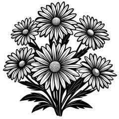 black and white flowers