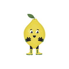 lemon in the shape of a man on a white background