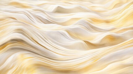 Obraz premium Soft flowing textures resembling desert sand dunes with warm beige, sun-kissed amber, and light golden tones, capturing gentle ripples and smooth, wind-sculpted patterns in a tranquil abstract style