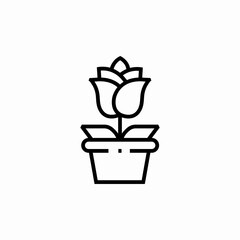 flower pot icon sign vector