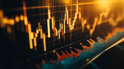 Vintage Gold Price Chart with Realistic Lighting