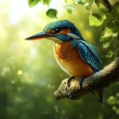 Fototapeta premium Kingfisher in nature.