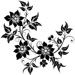 black and white floral frame