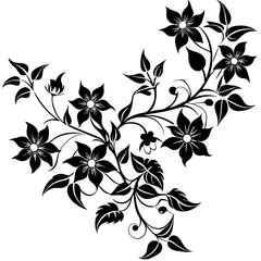 black and white floral frame