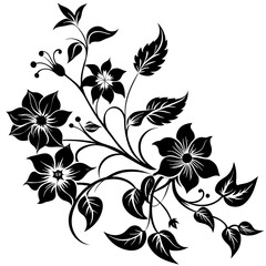 black and white floral frame