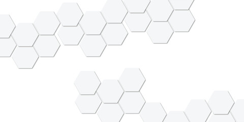 Geometric technology white hexagon background. Abstract vector illustration Science technology and medical concept hexagon on transparent background

