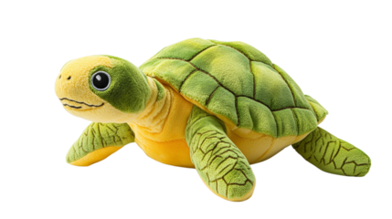 A Set of Adorable Plush Turtle Push-Pull Toys, Fun and Interactive for Toddlers, Isolated on Transparent Background