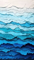 Obraz premium Gradient Blue Torn Paper Layers for Marine-Themed Travel Advertisements and Designs