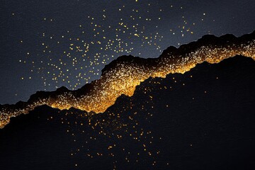 Fototapeta premium Luxurious Holiday Design with Torn Black Paper and Glitter Texture for Festive Promotions