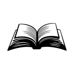 Paper book glyph icon isolated on white. Vector illustration