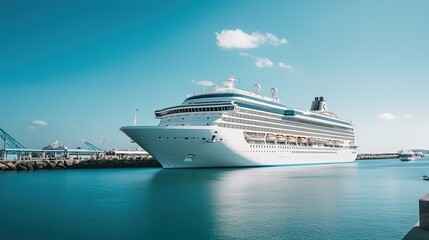 Cruise Ship Docked in Port