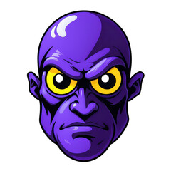 Fototapeta premium Purple Cartoon Human Mascot Face Illustration PNG