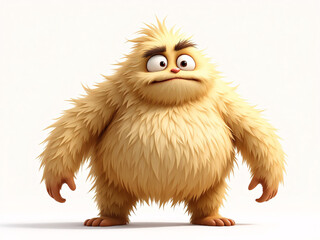 A funny furry brown monster with tongue out