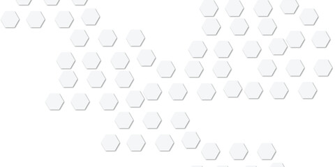 Geometric technology white hexagon background. Abstract vector illustration Science technology and medical concept hexagon on transparent background