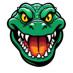Fototapeta premium Crocodile Head Illustration PNG