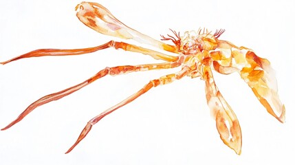 Watercolor Crab: A Detailed Depiction of Marine Life