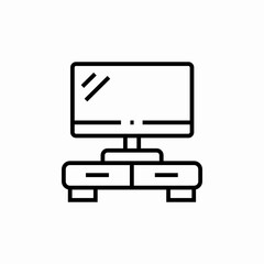 tv set desk icon sign vector
