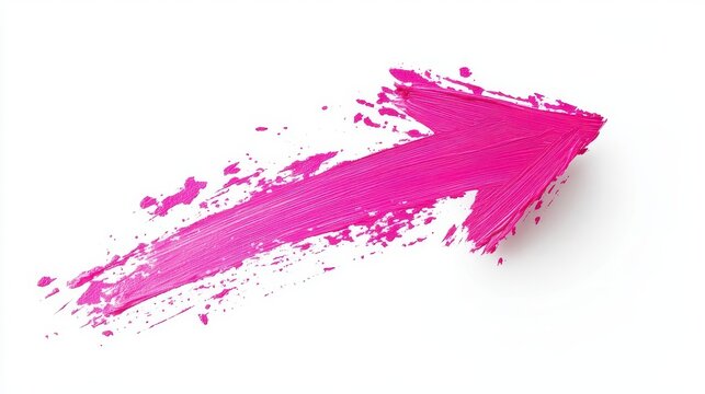vivid pink brushstroke arrow pointing right on a clean white background, exuding direction and clarity, creating a strong visual statement against the simplicity