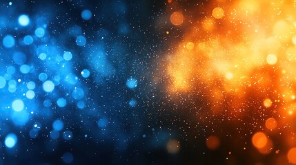 Obraz premium New Year background with vibrant fireworks and bokeh lights in blue, yellow, and gold hues, with space for text, perfect for creating celebratory banners, invitations, or greeting cards.
