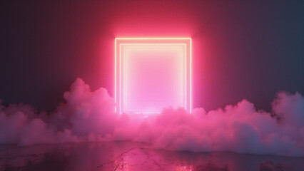 Abstract neon background. Generative ai.