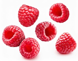 fresh and healthy red blackberries on white background