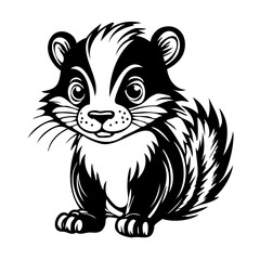 Fototapeta premium Cute Cartoon Skunk Illustration