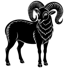 black and white illustration of a bull